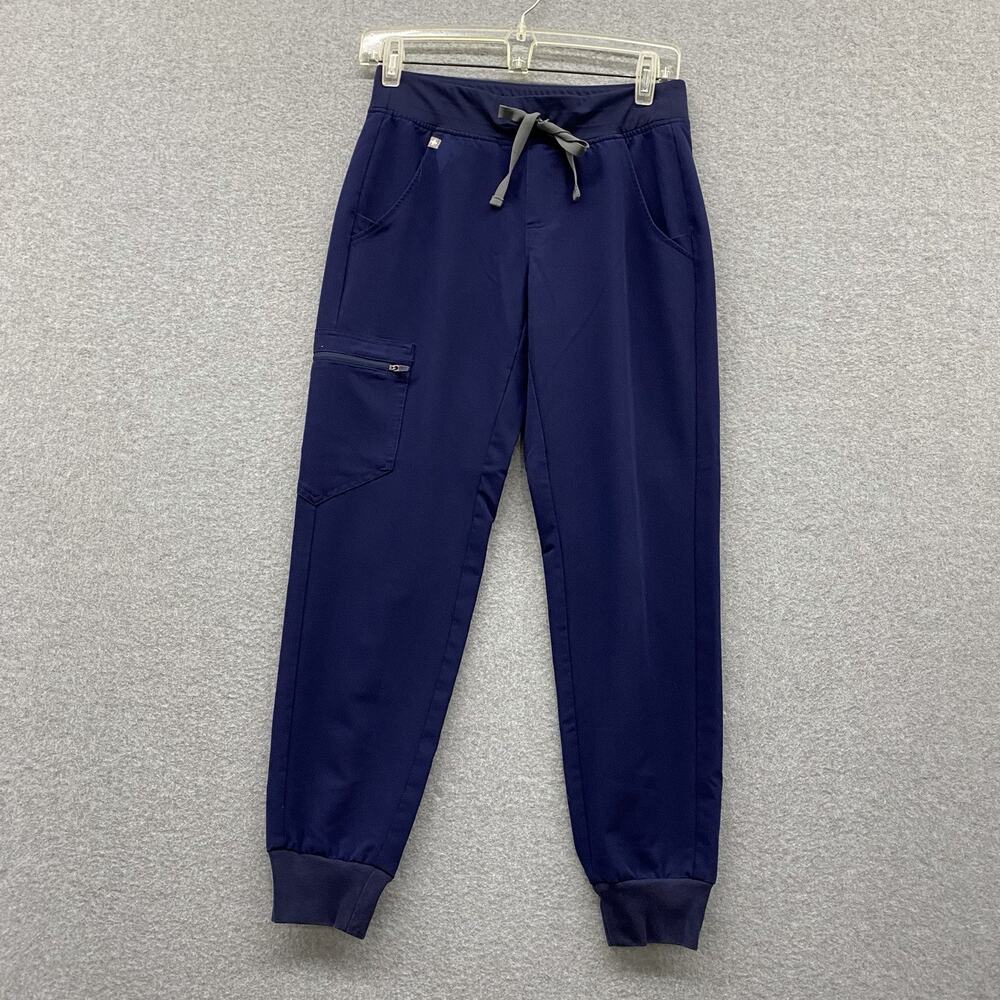 FIGS Zamora Jogger Scrub Pants Women’s XS Petite Navy Blue Cargo Technical